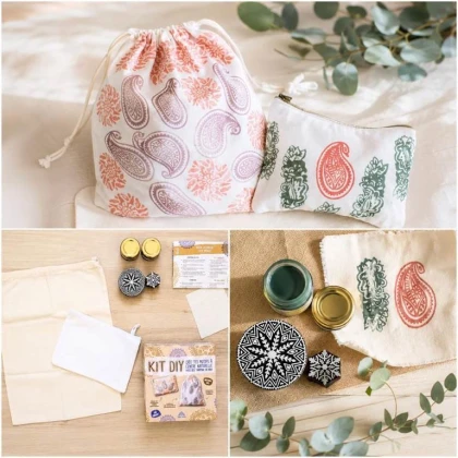 Atelier tampon sur tissu plus apéro - Bonjour Alsace
