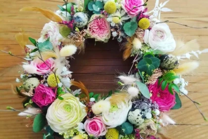 Atelier de Pâques : centre de table en forme de couronne - La Linotte - Bonjour Alsace