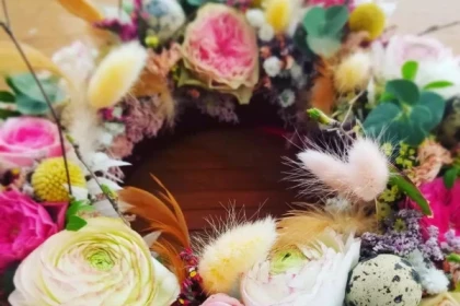 Atelier de Pâques : centre de table en forme de couronne - La Linotte - Bonjour Alsace